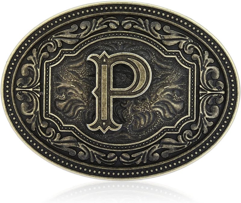 Fibbadet Store Belt Buckles Men Initial Letters A-Z Western Rodeo Cowboy Cowgirl Belt Buckle for Men Boys Halloween Birthday Party - Image 1